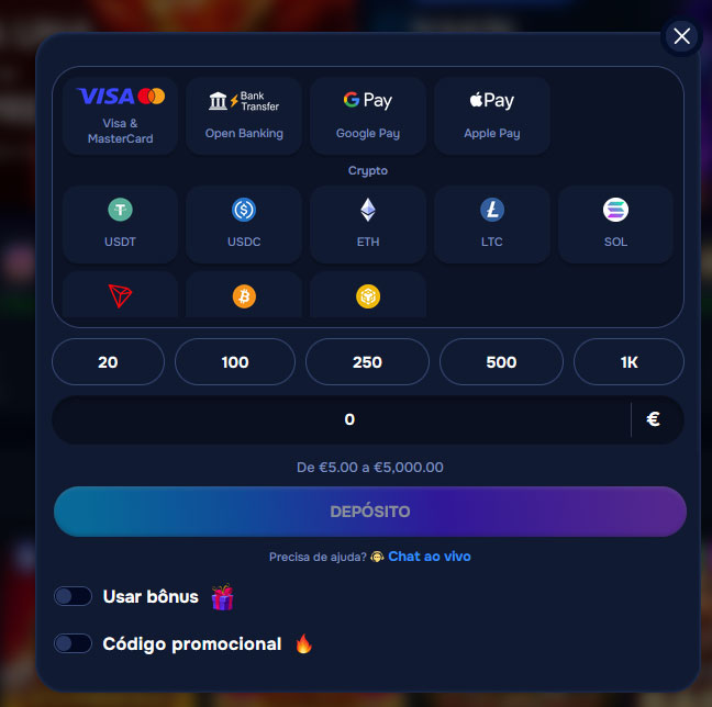 Deposit methods. 